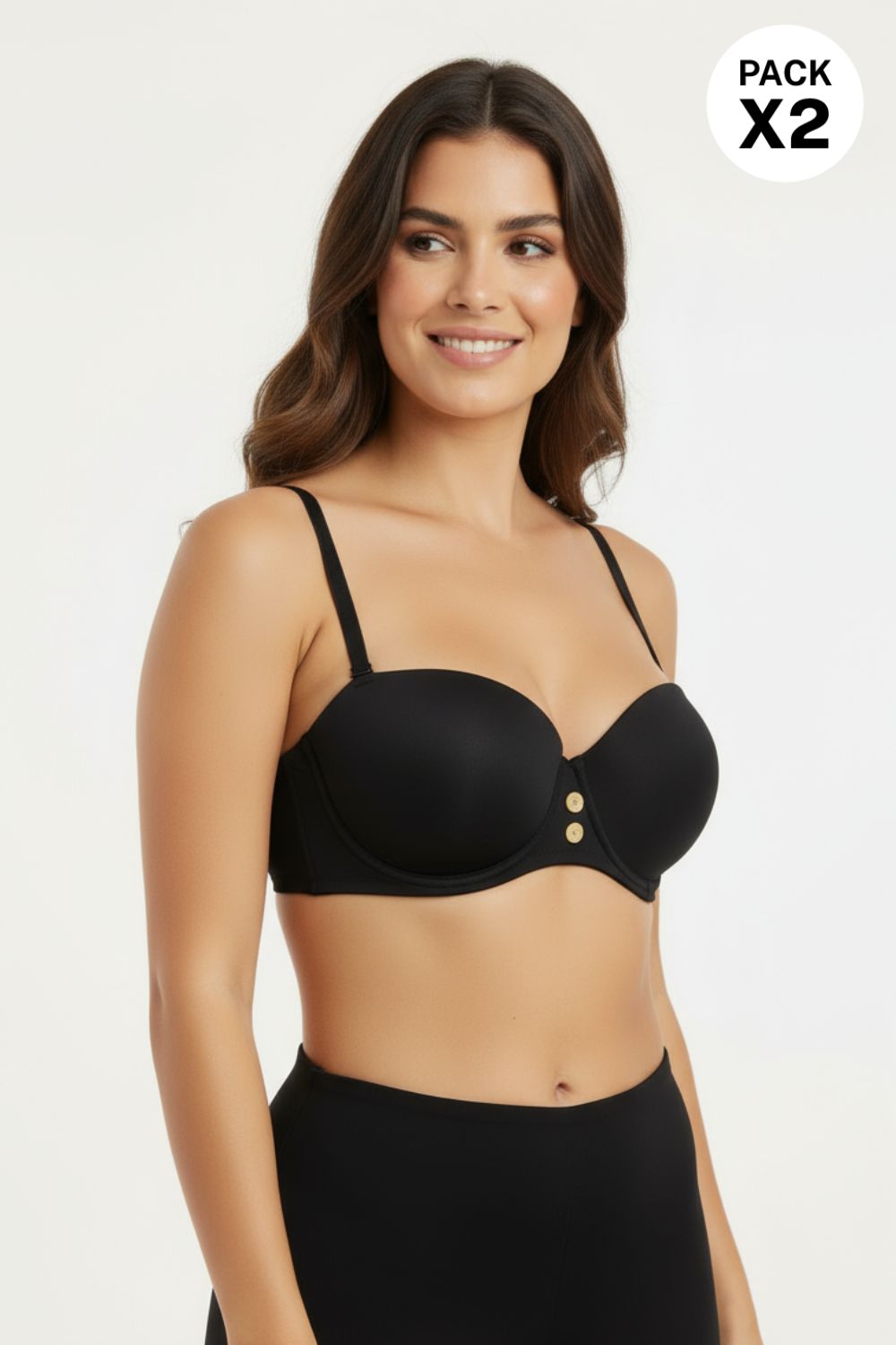Brasier tipo strapless paquete x2 en algodon